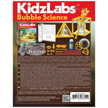 Load image into Gallery viewer, Back view of the packaging of the Bubble Science Kit, showing the materials included.
