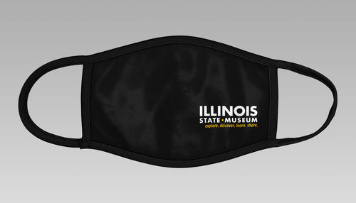 Illinois State Museum logo face mask in black.