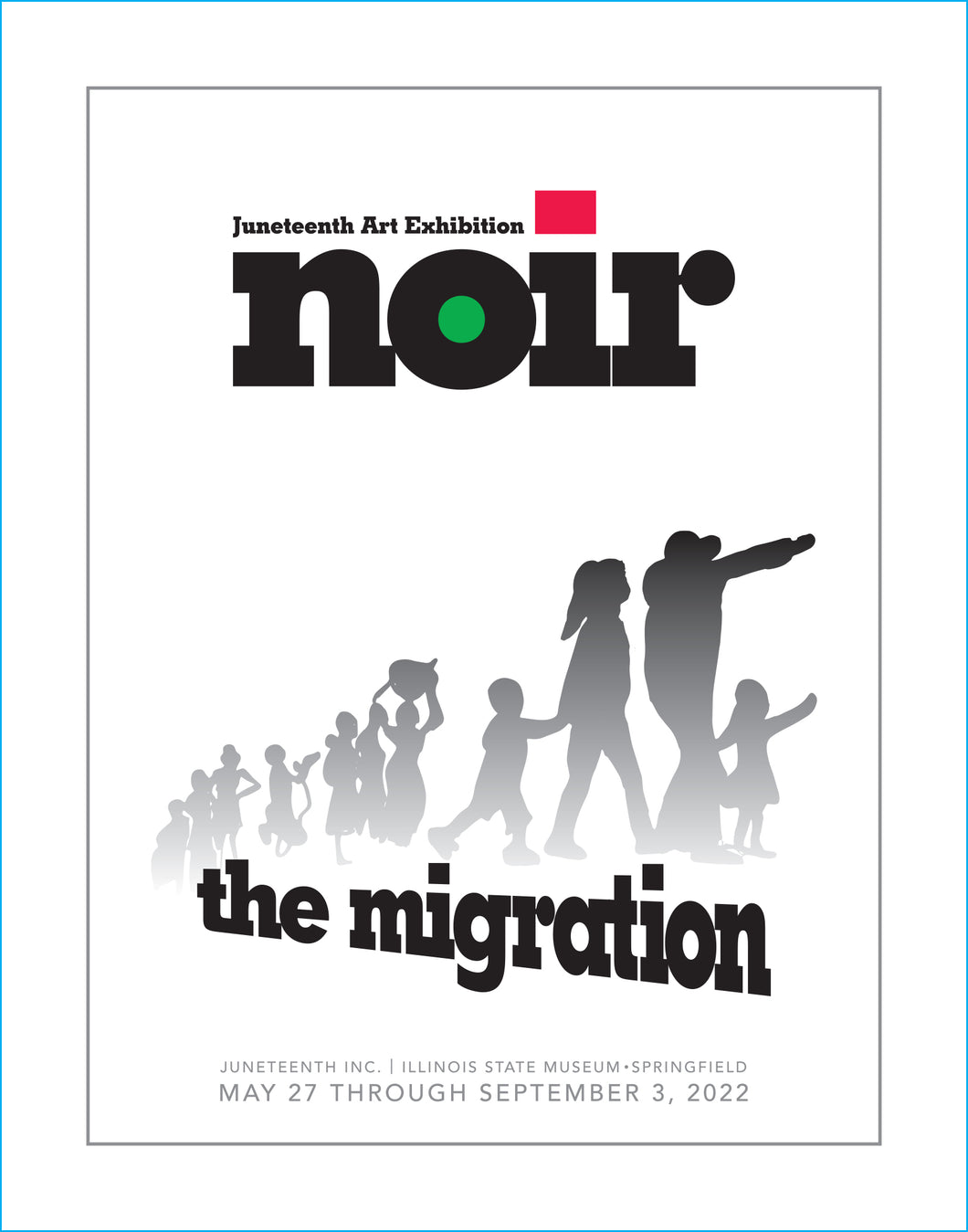 “Noir The Migration” exhibit poster stock image.