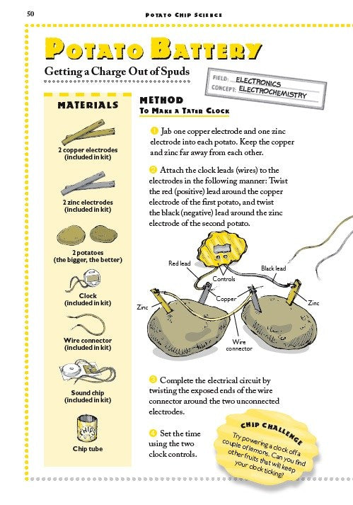 Sample page from the book included in the Potato Chip Science activity kit.