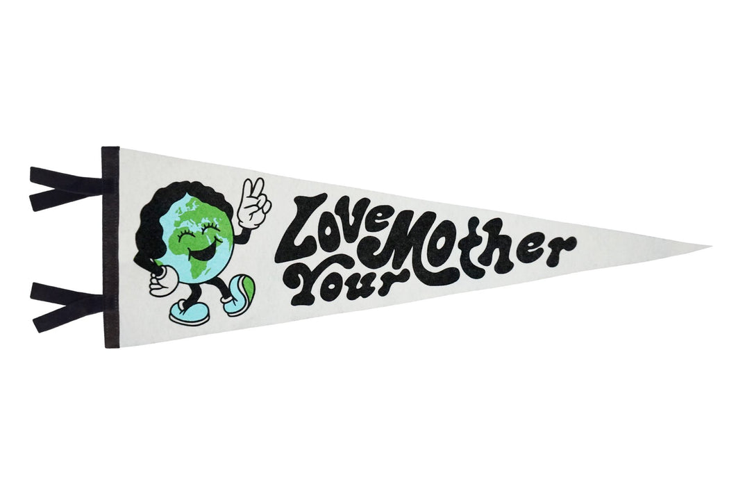 Image of the “Love Your Mother” Pennant, on a white background.