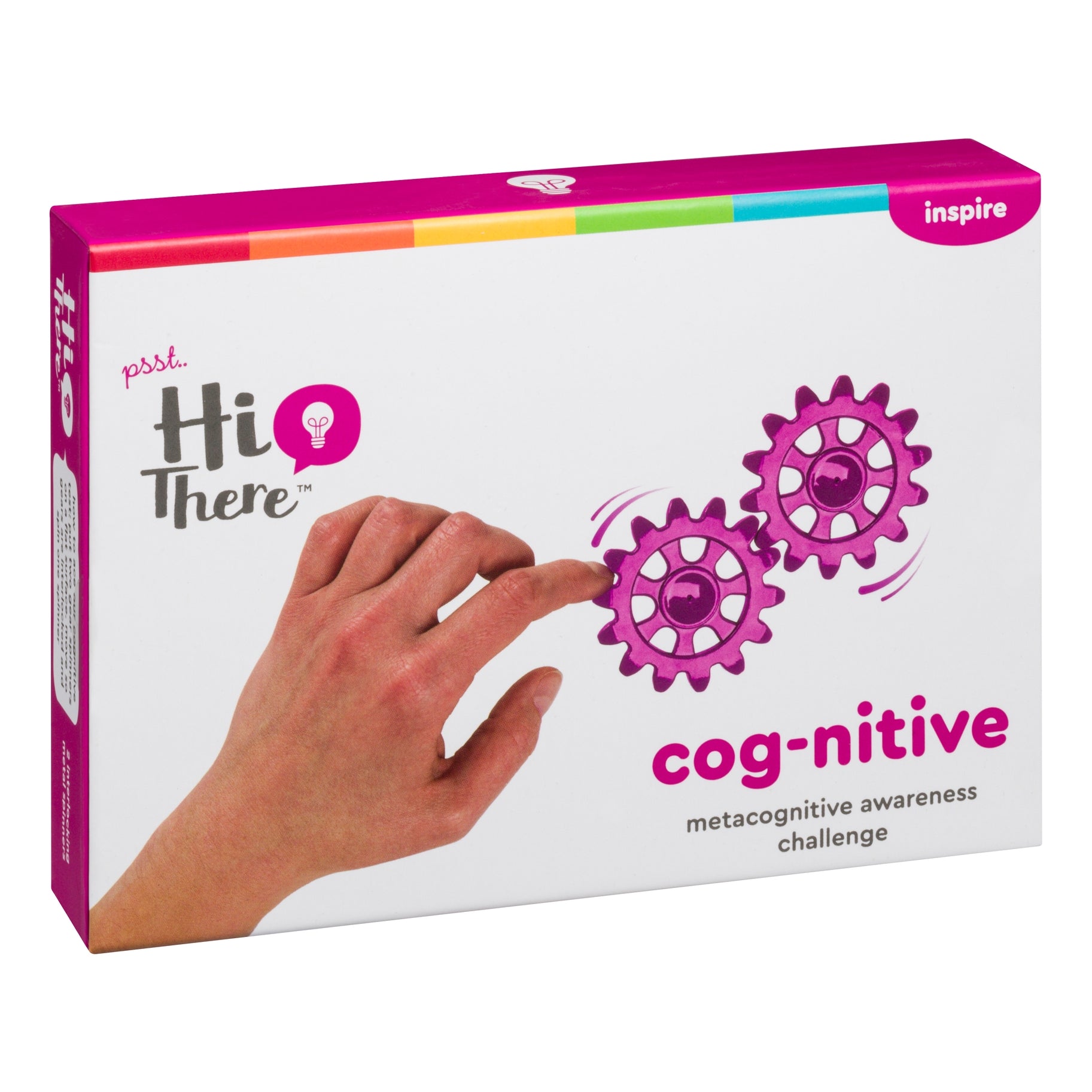 The box retail packaging for the “Cog-Nitive” Fidget Toy, on a white background.