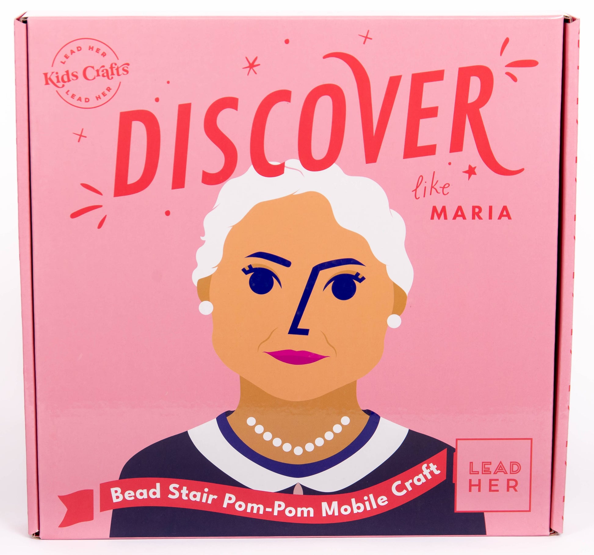 Box image for the “DISCOVER like Maria” Pom Pom Mobile Craft Kit.