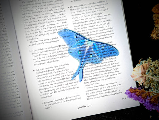 Clear Bookmark - Blue Luna Moth Butterfly Insect Gothic