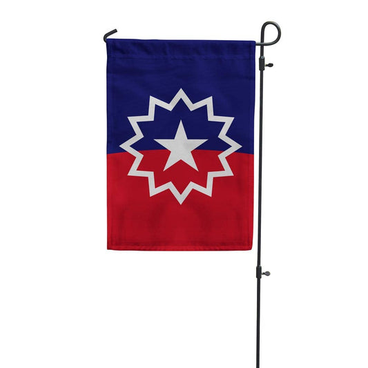 Juneteenth Garden Flag stock image with stand.