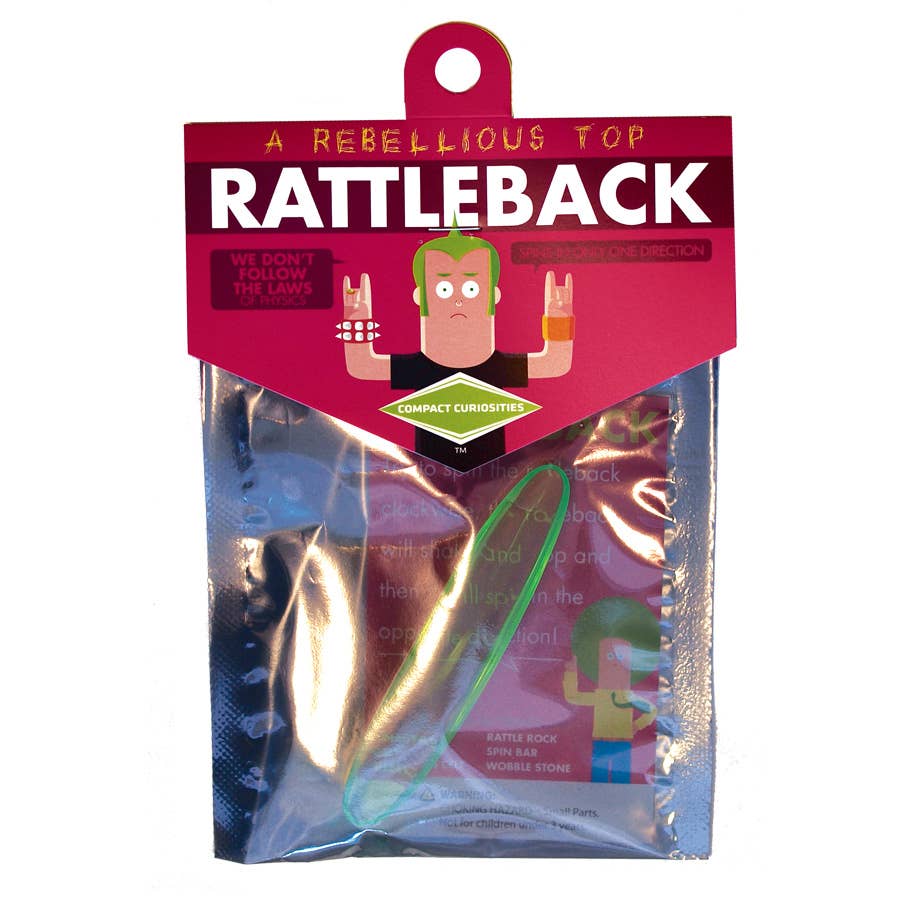 Image of the RATTLEBACK retail packaging.