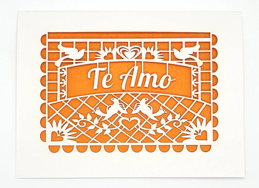 Te Amo - Papel Picado Note Card