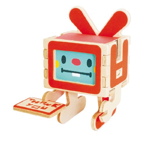 Built version of “PLAY-DECO Wooden Greeting Card” in Thank You theme.