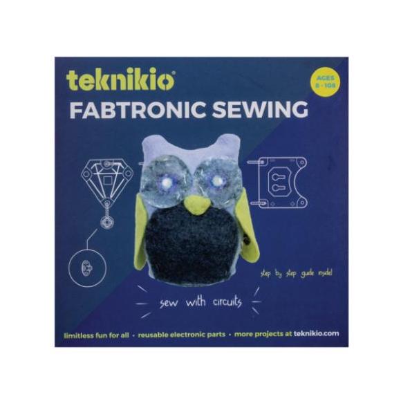 Product image of the retail packaging for the Fabtronic Sewing Kit by Teknikio.