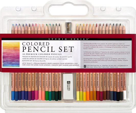 Photo of the STUDIO SERIES Colored Pencil set in its packaging.