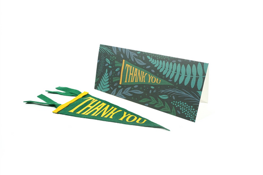 Image of “Thank You” Greeting Card and pennant.