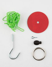 Load image into Gallery viewer, Image of included materials in the Ring on a String Game.
