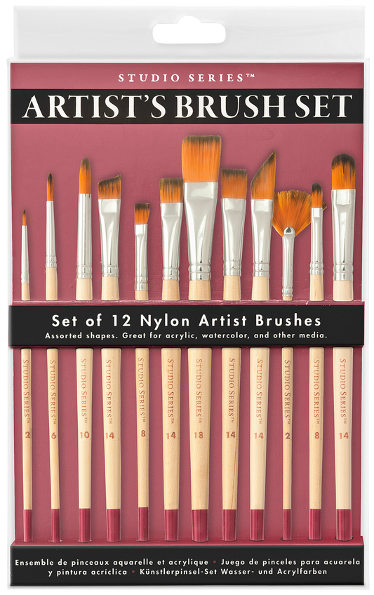 The retail packaging for the Studio Series Artist's Brush Set.