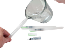 Load image into Gallery viewer, Image of model filling an STUDIO SERIES Aqua Brush with water.
