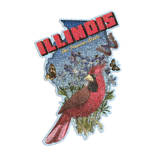 Image of finished Illinois Mini Shaped Puzzle.