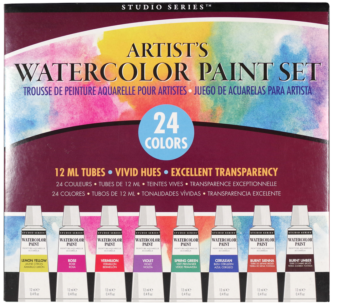 The STUDIO SERIES Artist’s Watercolor Paint Set packaging.