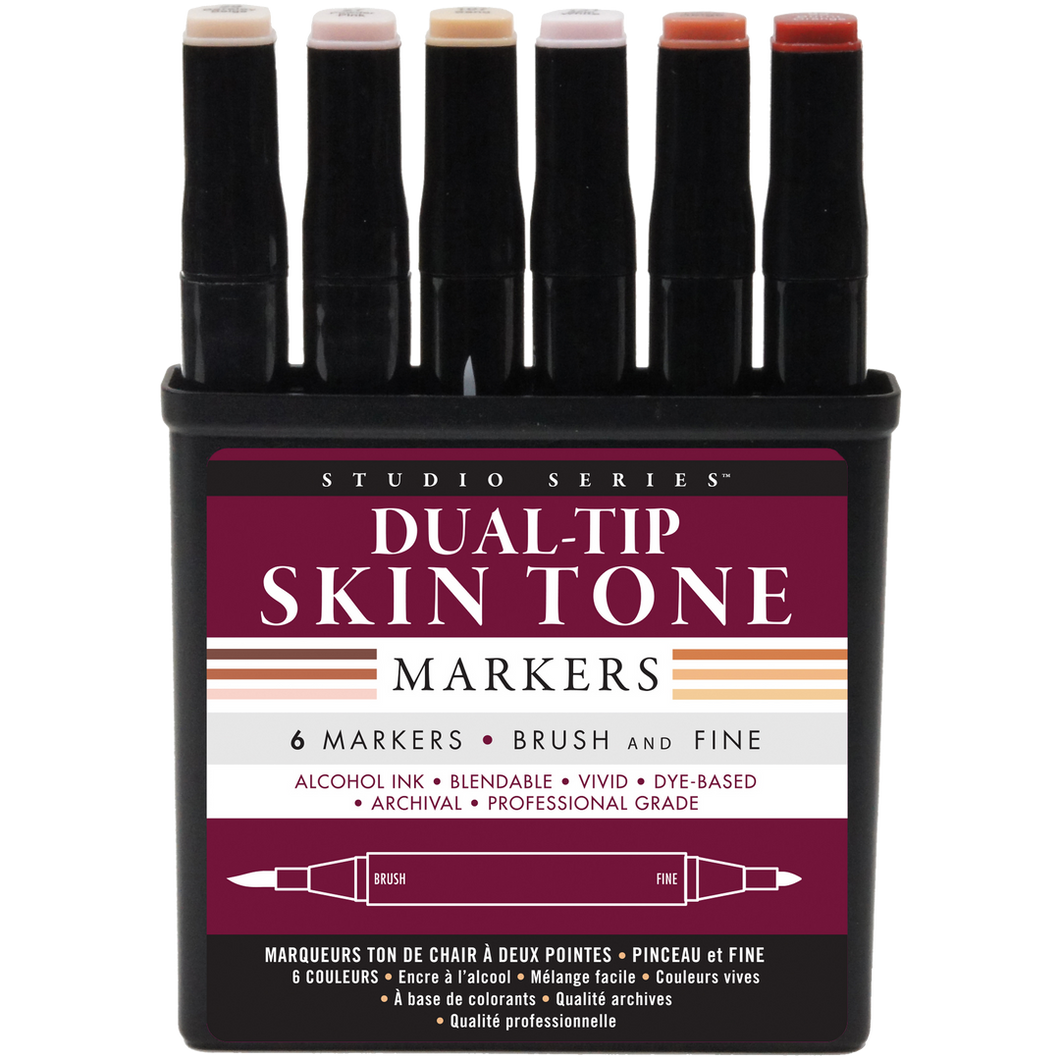 A front view of the STUDIO SERIES Skin-Tone Dual Tip Markers.