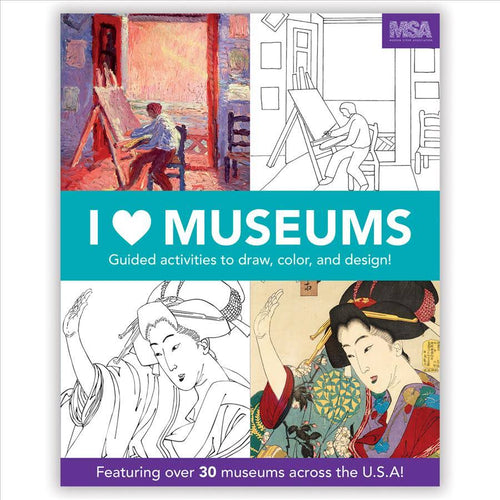 Cover image of the “I Heart Museums Activity Book” by the Museum Store Association.
