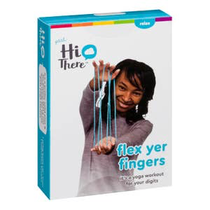Image of the “Flex Yer Fingers String Toy” box retail packaging.
