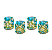 Load image into Gallery viewer, Photo of the four “Field of Lilies” Luminary Lanterns that come in each pack, on a white background.
