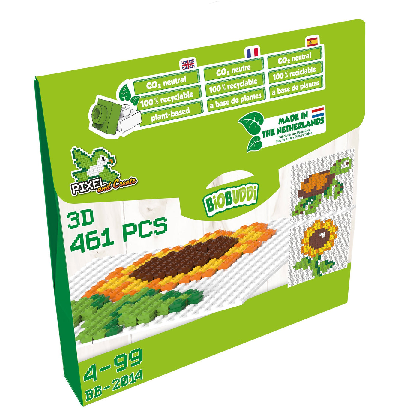 Photo of the packaging for Pixel and Create, the turtle and sunflower theme.