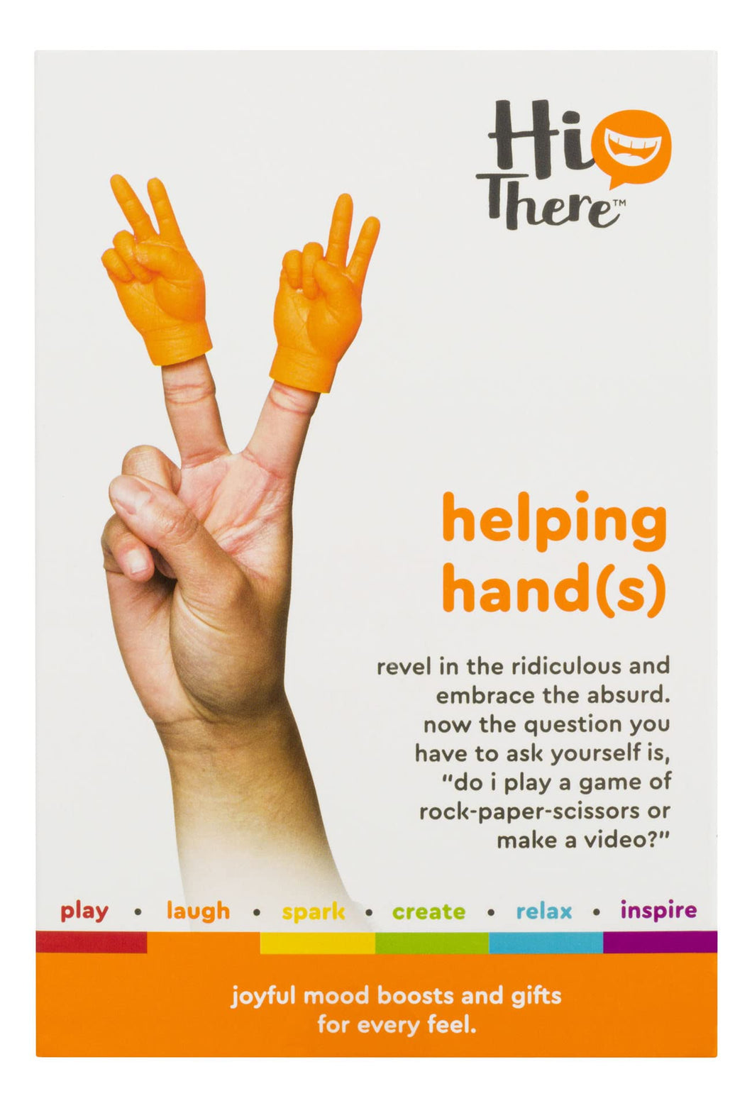 Image of the “Helping Hands” Mini Finger Hands retail packaging.