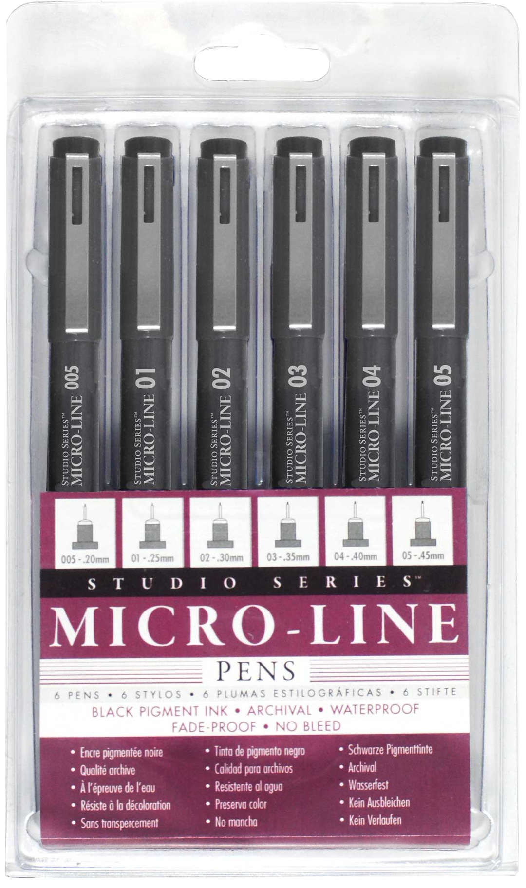 Photo of the Studio Series Microline Pen Set in its retail packaging.