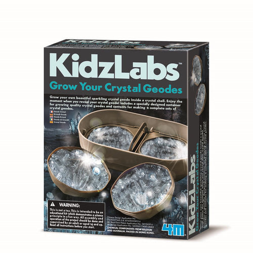 Photo of the box packaging for the Crystal Geode Growing Kit.