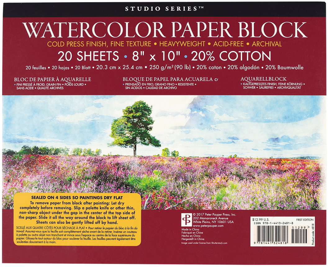 The cover for the STUDIO SERIES Watercolor Paper Block.