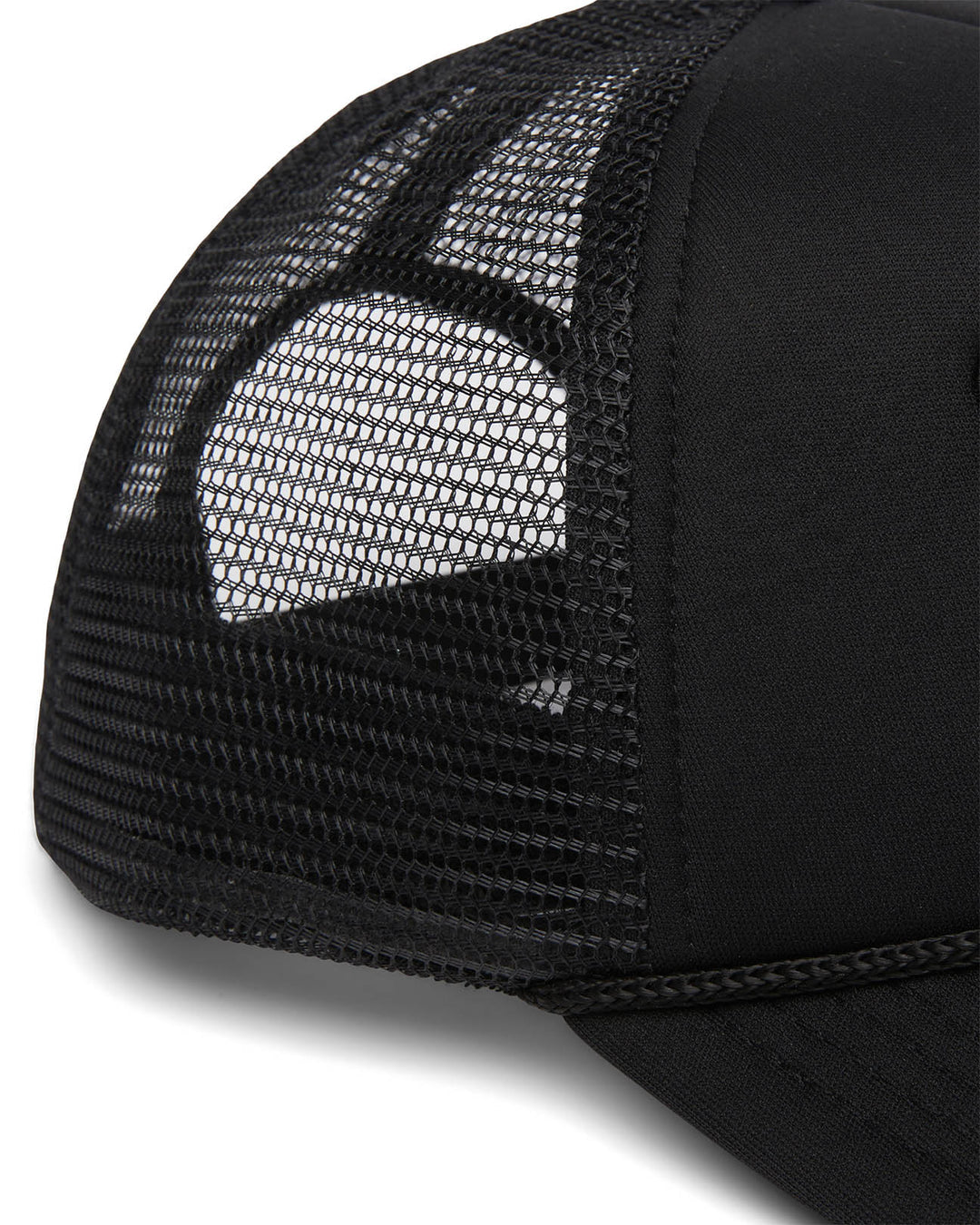 Close up view of mesh on hat.